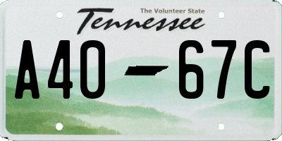 TN license plate A4067C