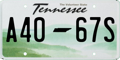 TN license plate A4067S