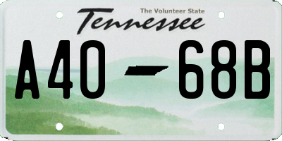 TN license plate A4068B