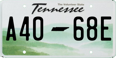 TN license plate A4068E