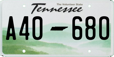 TN license plate A4068O