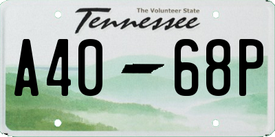 TN license plate A4068P