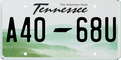 TN license plate A4068U