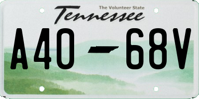 TN license plate A4068V