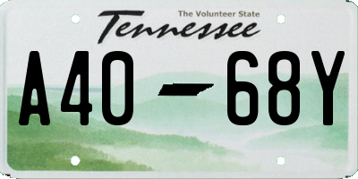 TN license plate A4068Y