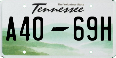 TN license plate A4069H