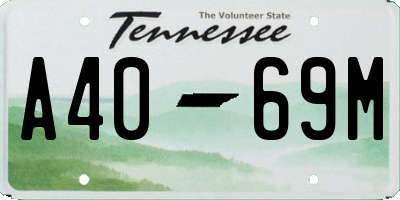 TN license plate A4069M