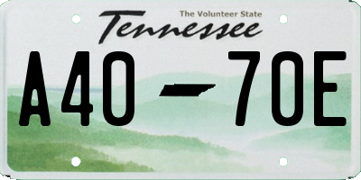 TN license plate A4070E