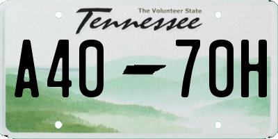 TN license plate A4070H
