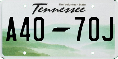 TN license plate A4070J