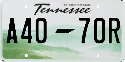 TN license plate A4070R