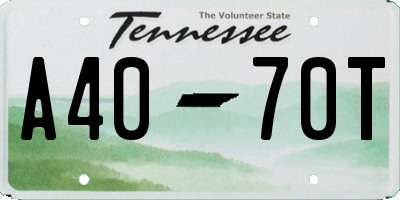 TN license plate A4070T