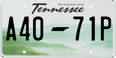 TN license plate A4071P
