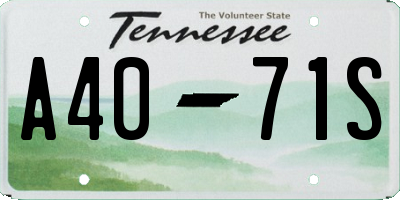 TN license plate A4071S