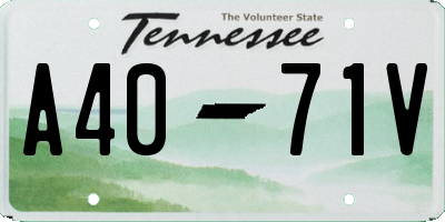 TN license plate A4071V