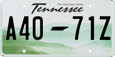 TN license plate A4071Z