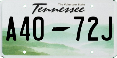TN license plate A4072J
