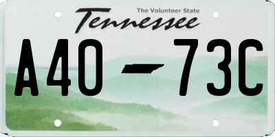 TN license plate A4073C