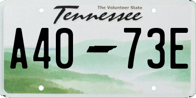 TN license plate A4073E