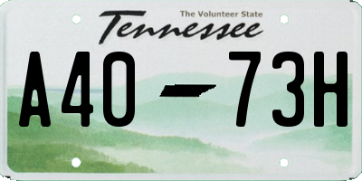 TN license plate A4073H