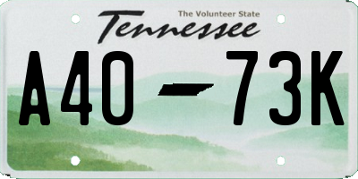 TN license plate A4073K