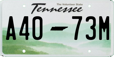 TN license plate A4073M