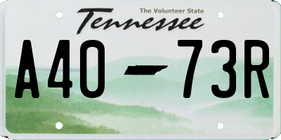 TN license plate A4073R