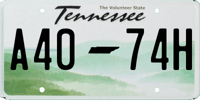 TN license plate A4074H