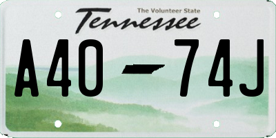 TN license plate A4074J