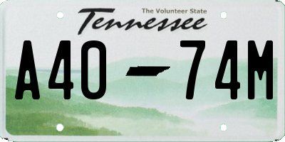 TN license plate A4074M