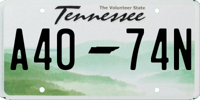 TN license plate A4074N