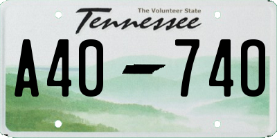 TN license plate A4074O