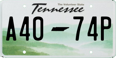 TN license plate A4074P