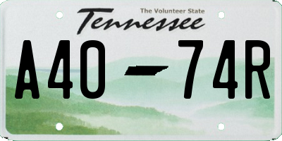 TN license plate A4074R