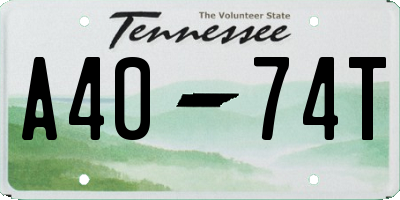 TN license plate A4074T
