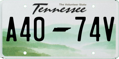 TN license plate A4074V