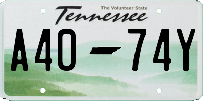 TN license plate A4074Y