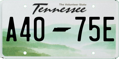 TN license plate A4075E