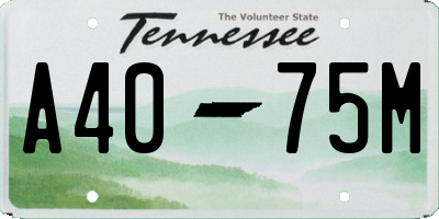 TN license plate A4075M