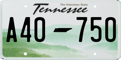 TN license plate A4075O