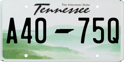 TN license plate A4075Q