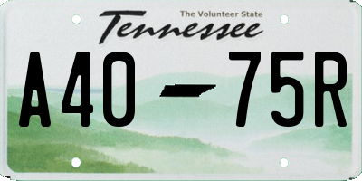 TN license plate A4075R