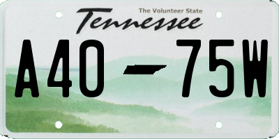 TN license plate A4075W