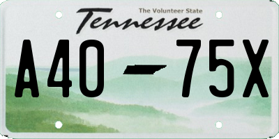 TN license plate A4075X