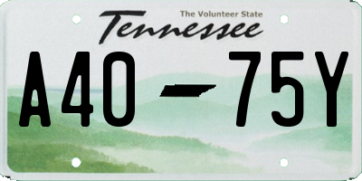 TN license plate A4075Y