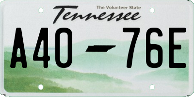 TN license plate A4076E