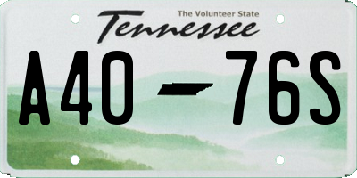 TN license plate A4076S