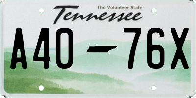 TN license plate A4076X