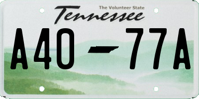 TN license plate A4077A
