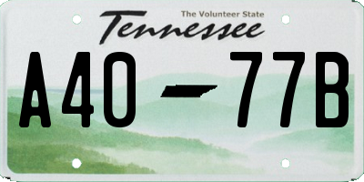 TN license plate A4077B